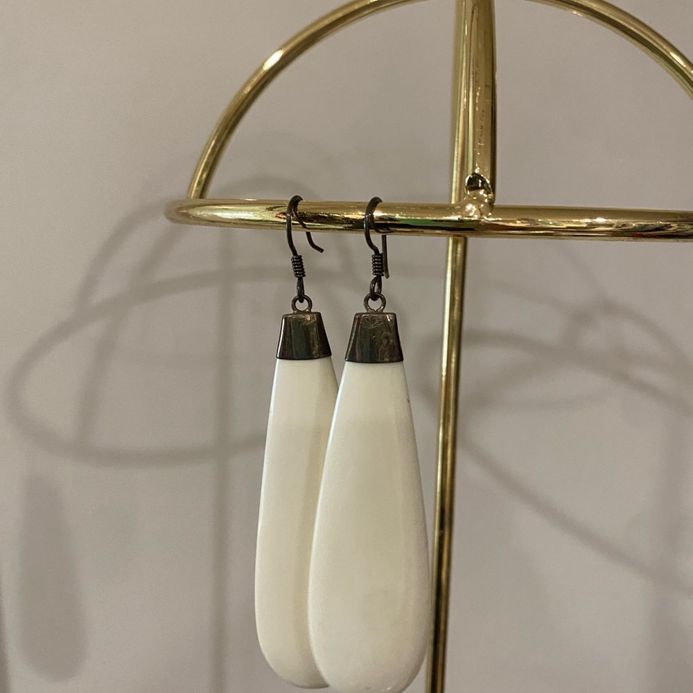 Ivory teardrop earrings